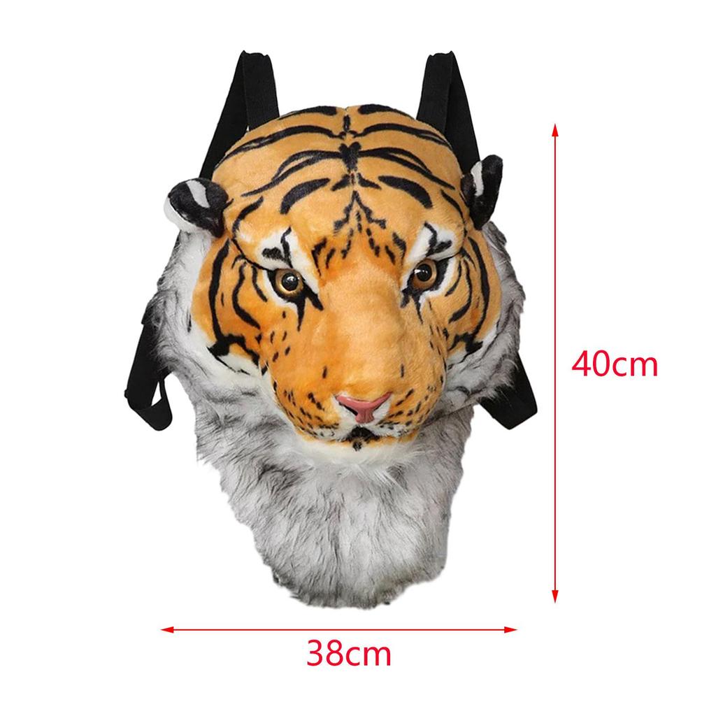 Stuffed Tiger Head Shoulder Bag 3D Tiger Laptop Backpack for Christmas Gifts
