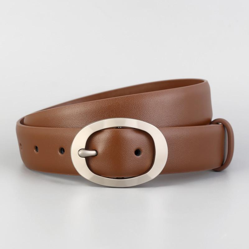 Retro Twolayer Leather Belt With Pin Buckle For Fashionable Denim And Casual Looks