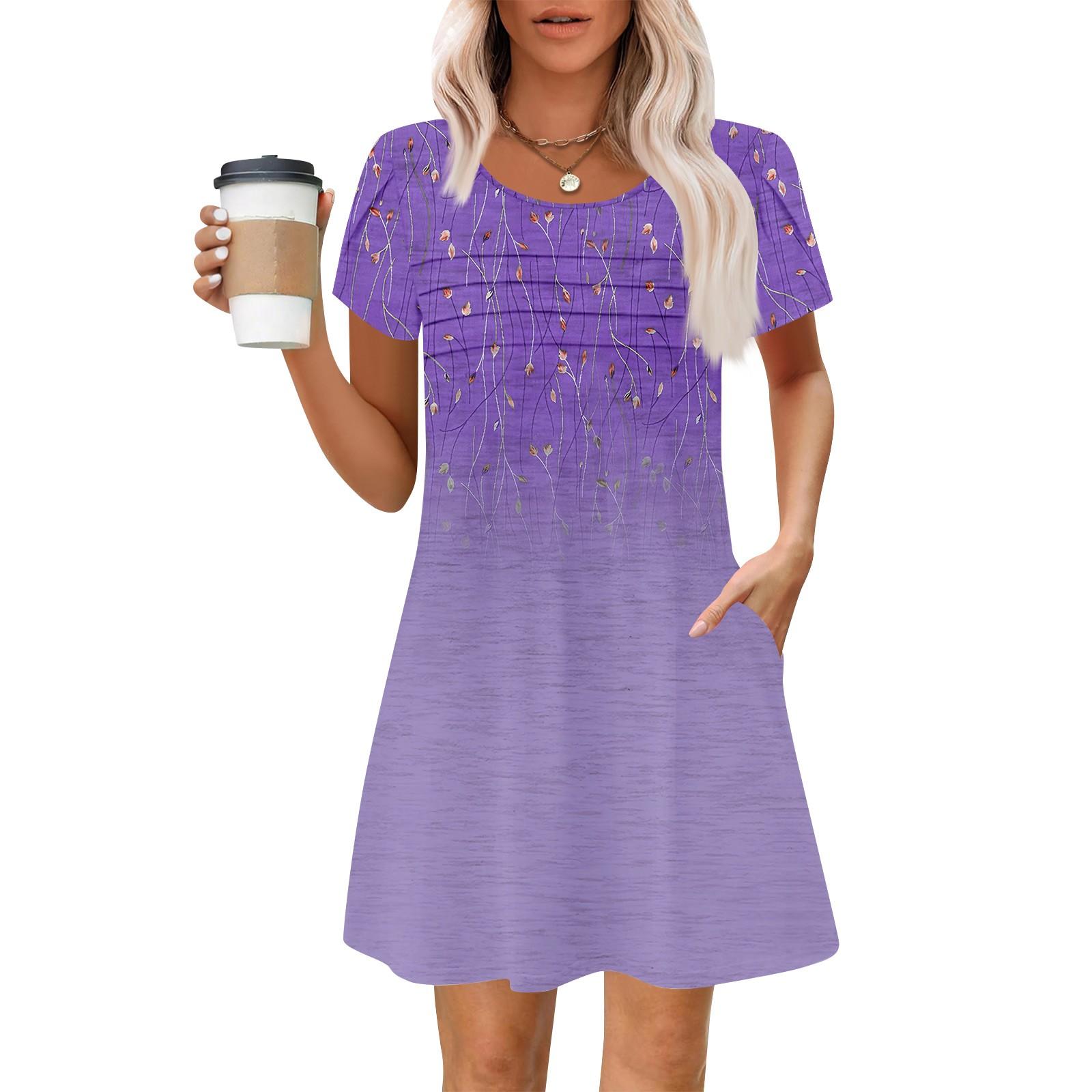 

Женские летние повседневные лепестковые узкие полосатые плиссированные однотонные платья M