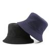 New Men Women Black Solid Bucket Hat Two Side Wear Unisex Simple Bob Caps Hip Hop Gorros Panama Cap Beach Fishing Boonie Sunhat