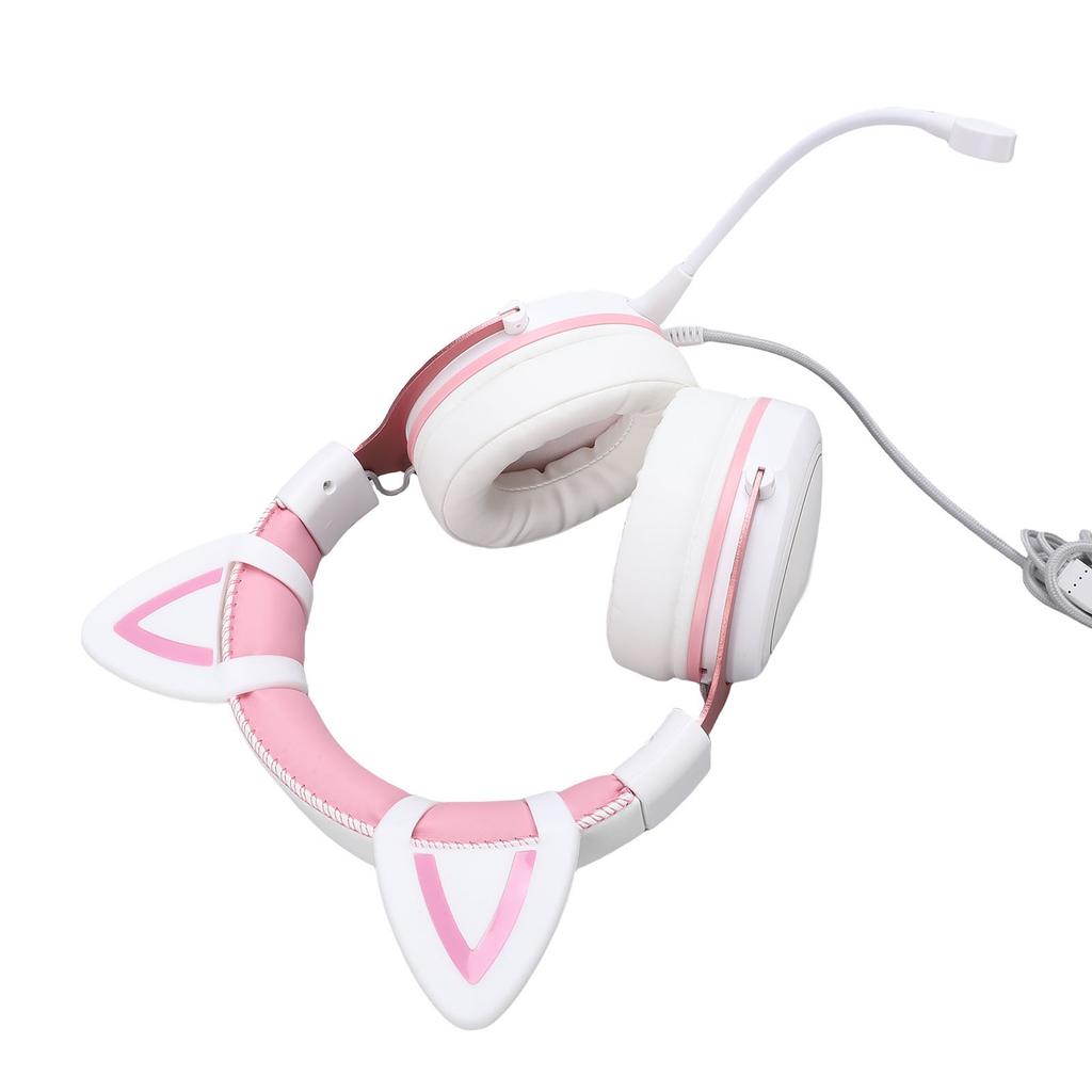 Gaming Headset Wired PC RGB Luminous Noise Reduction Over Ear Headphones with Mic