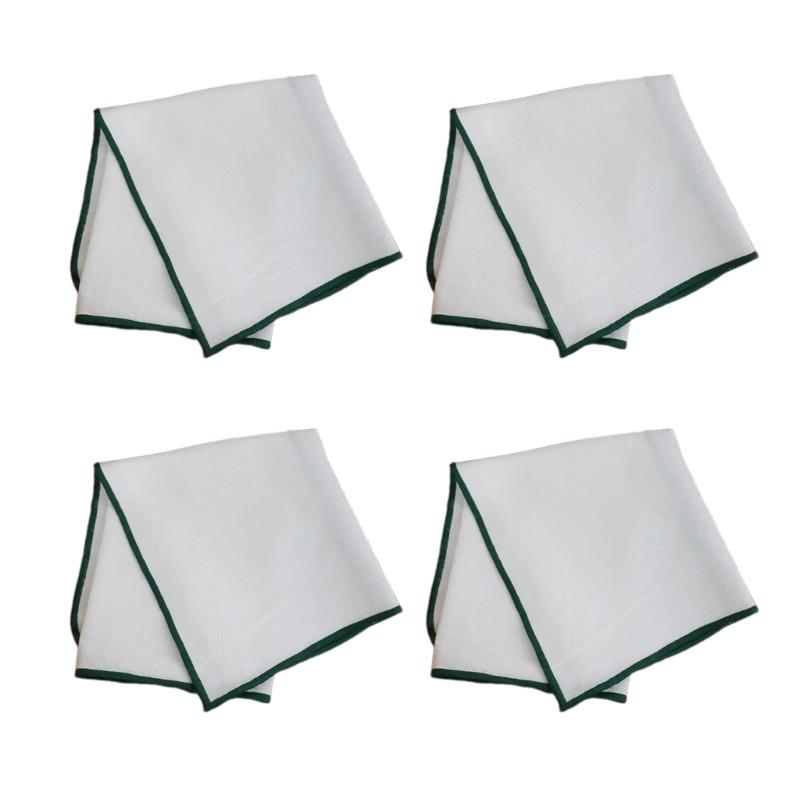

Set of 4 Thick Thread Cotton Napkins Washable Cotton Napkins Cotton Cloth Soft and Long Lasts Dining Table Decors зелений