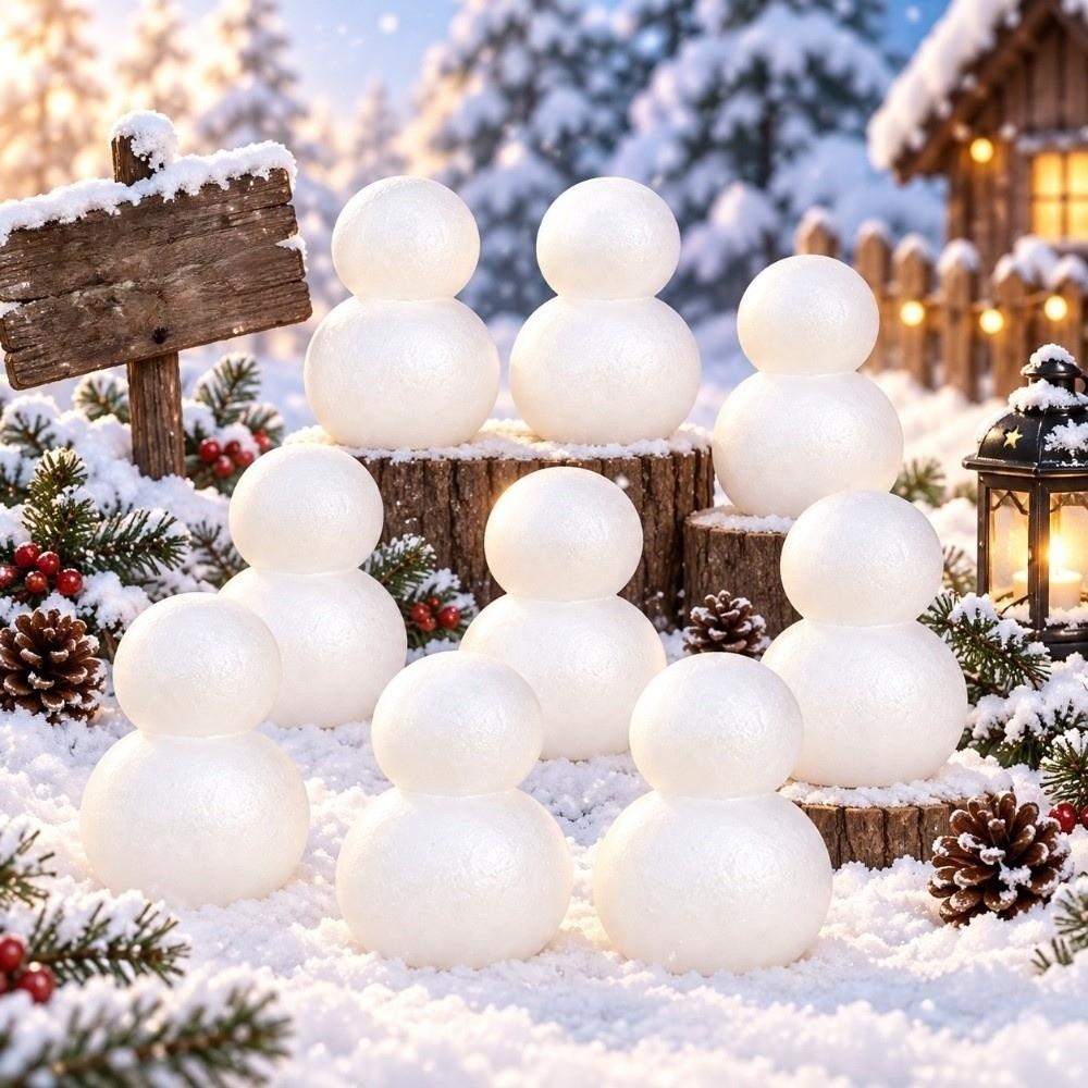 10 pcs Handmade DIY Painting Snowman Styrofoam Snowman Foam Models Holiday Party Favor