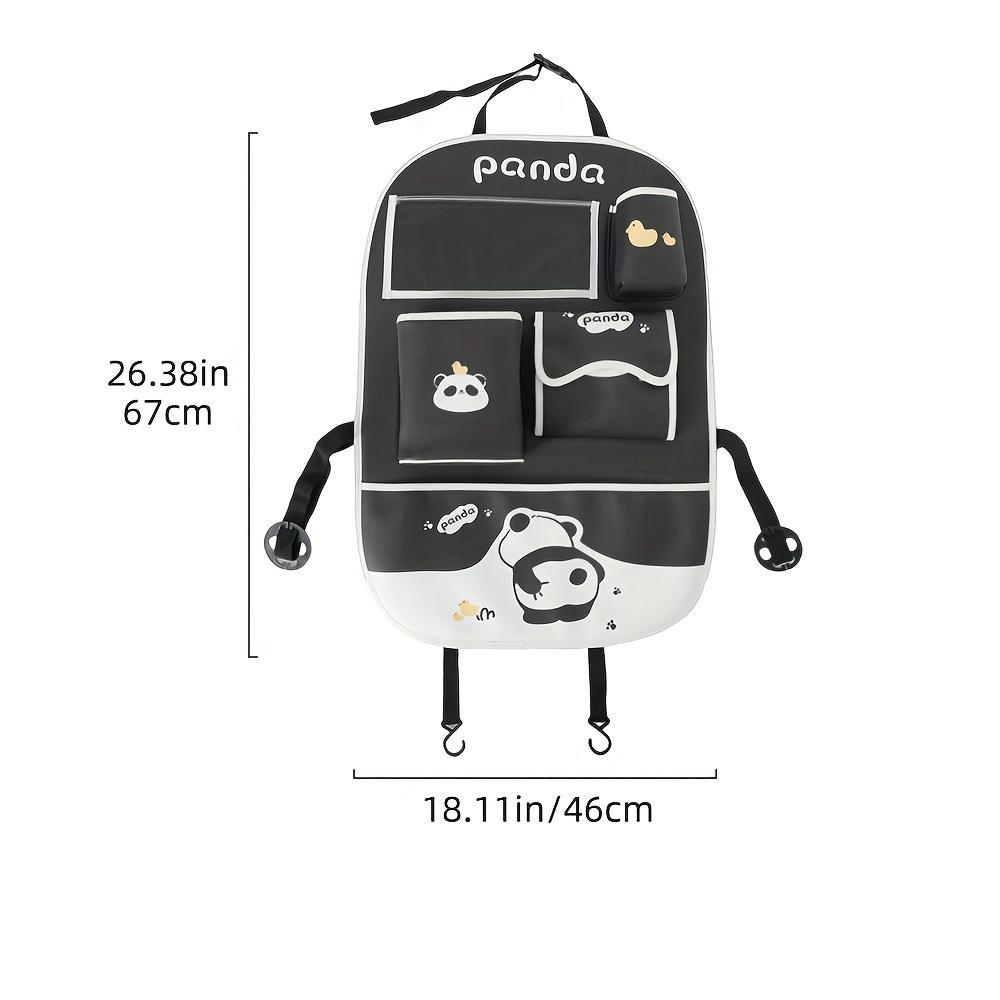 YHOPE Car seat back storage bag, cute cartoon bear design, car-mounted hanging type storage bag, anti-dirty and anti-kick pad