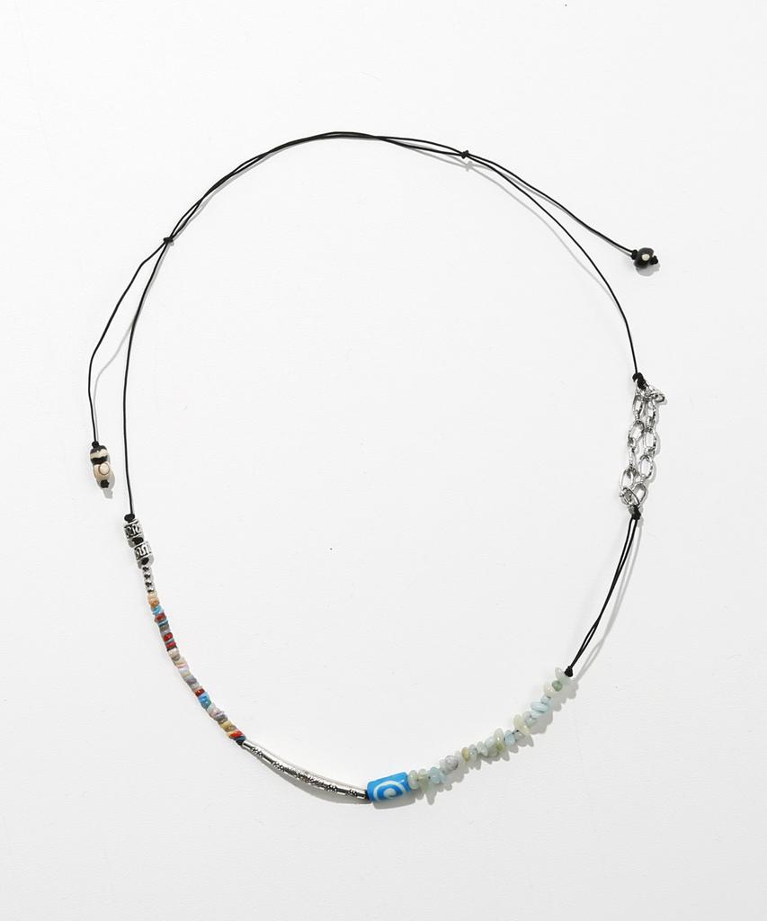 Kijiko Ke908. Nomad Mix Beads Necklace Aqua Blue