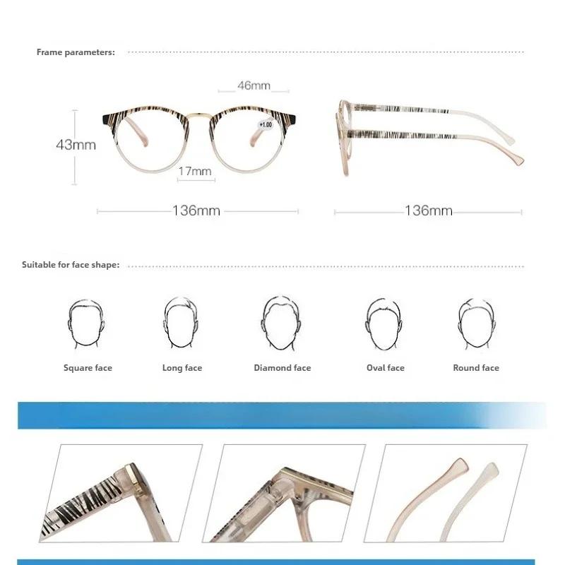 Unisex Fashion Photochromic Reading Glasses Women'S Retro Oval Frame Farsighted Glasses Anti-Blue Light Color Changing Glasses