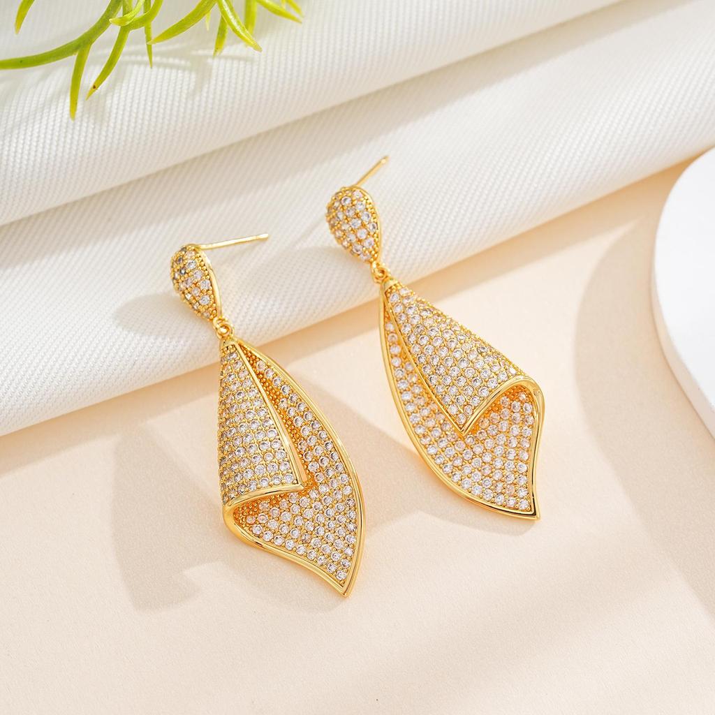 European & American Style Zirconia Drop Earrings: High-End, Unique, Versatile Women's Accessories