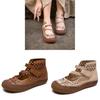 Vintage Pu Loafers For Women With Breathable Hollow Out Design For Daily Comfort
