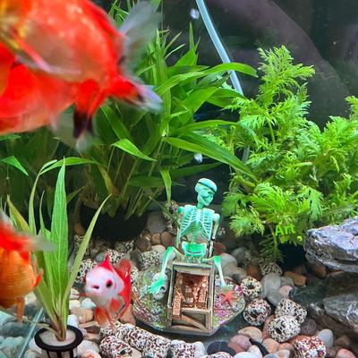 Creativity Skeleton Bone Fish Tank Aerobic Landscape Bubble Air Pump Fun Fish Tank Aquarium Decoration Ornament Accessories