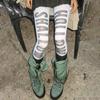 Cat Print Velvet Tights With Hip Lifting And Slimming For Casual Women