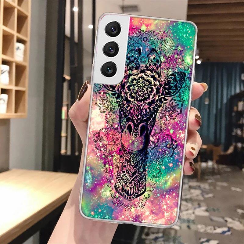 Cute Cartoon Giraffe Animal Soft Phone Case For Samsung Galaxy S24 S23 S22 S25 Ultra S21 Plus S20 FE S10 + S24Ultra Pattern Capa