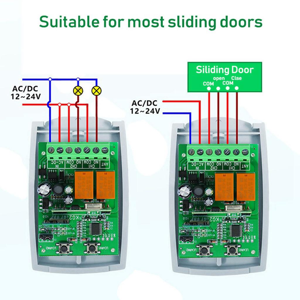 ABBP-2X Wifi RF Garage Gate Sliding Door Opener Tuya Smart Switch Remote Control Switch 12V 24V Receiver Rolling Code