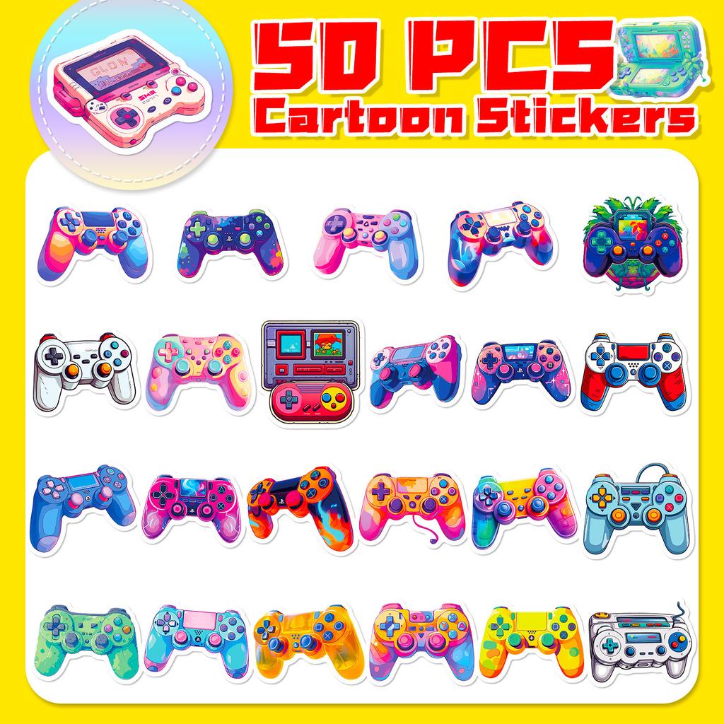 50 Game Machine Stickers SHEIN Colorful Cartoon Game Machine Handle Stickers DIY