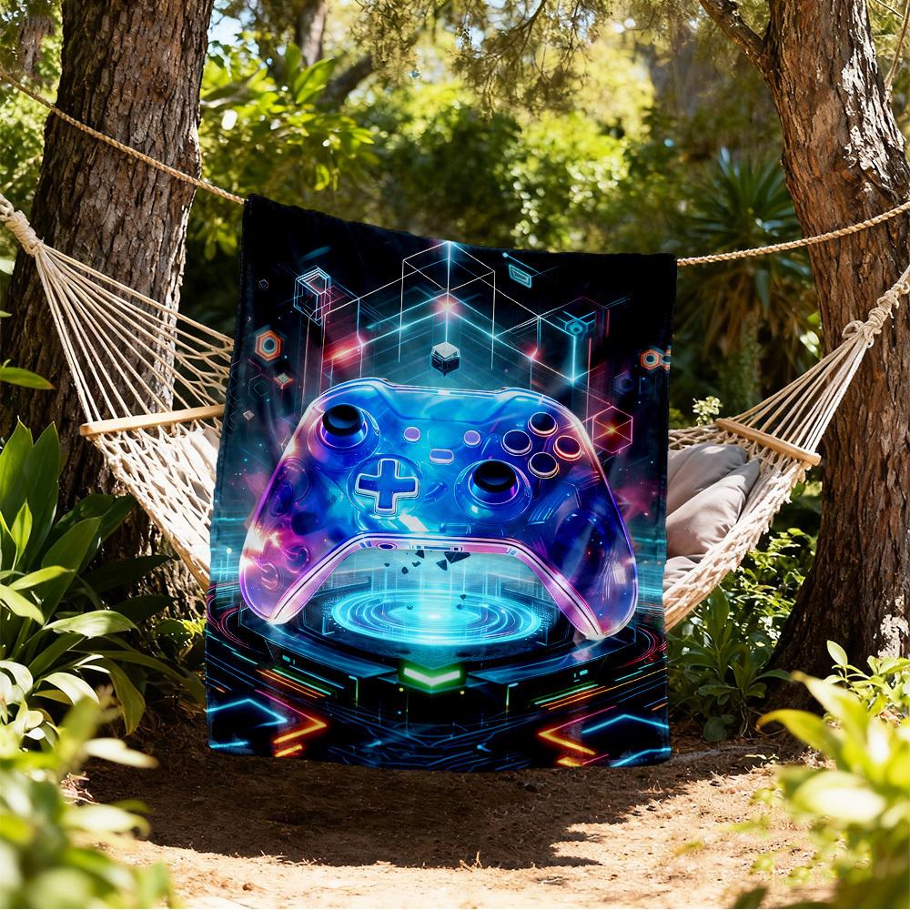

Neon Gaming Controller Outdoor Flannel Blankets, Outdoor travel, Home Blankets, Fan Gifts,Suitable for All Seasons, Christmas Gifts. R1127023 80x120cm