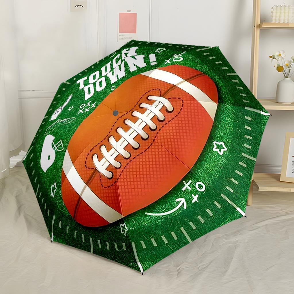 Football Touchdown Celebration Automatic Umbrella Retractable Design with 8-Rib Durability Lightweight for Outdoor Daily Use Fashionable Accessory