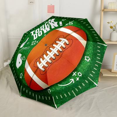 Fußball Touchdown Feier Automatischer Regenschirm Einziebares Design mit 8-Speichen-Haltbarkeit Leicht für den täglichen Gebrauch im Freien Modisches Accessoire