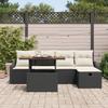 VidaXL Ensemble de Sofa de Jardin 6 Pièces avec Coussins Rattan Noir Poly 3360016