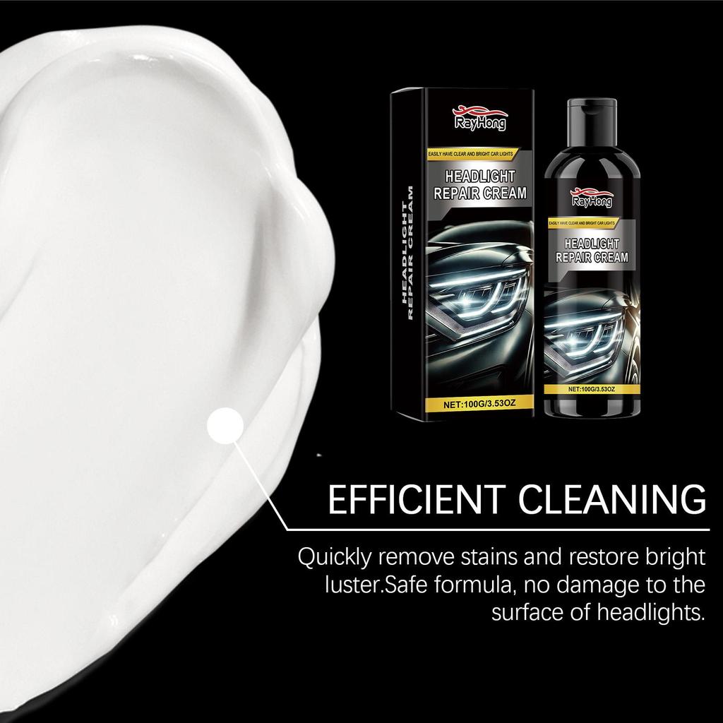 RAYHONG Headlight Refurbishing Cream Lamp Repair Polishing Care Cleaning Decontamination De-yellowing Refurbishing Care Agent