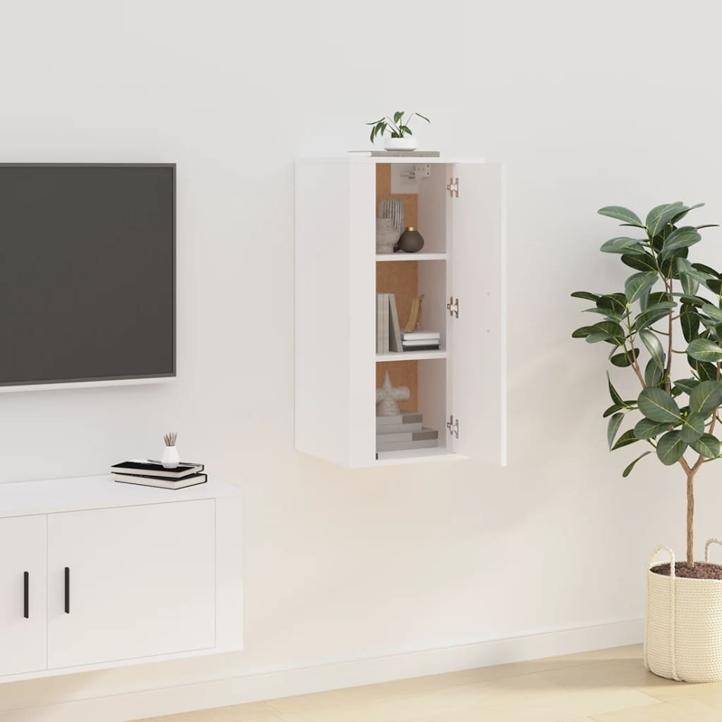 Vidaxl Hängende TV-Schrank, Weiß, 40X34,5X80 Cm