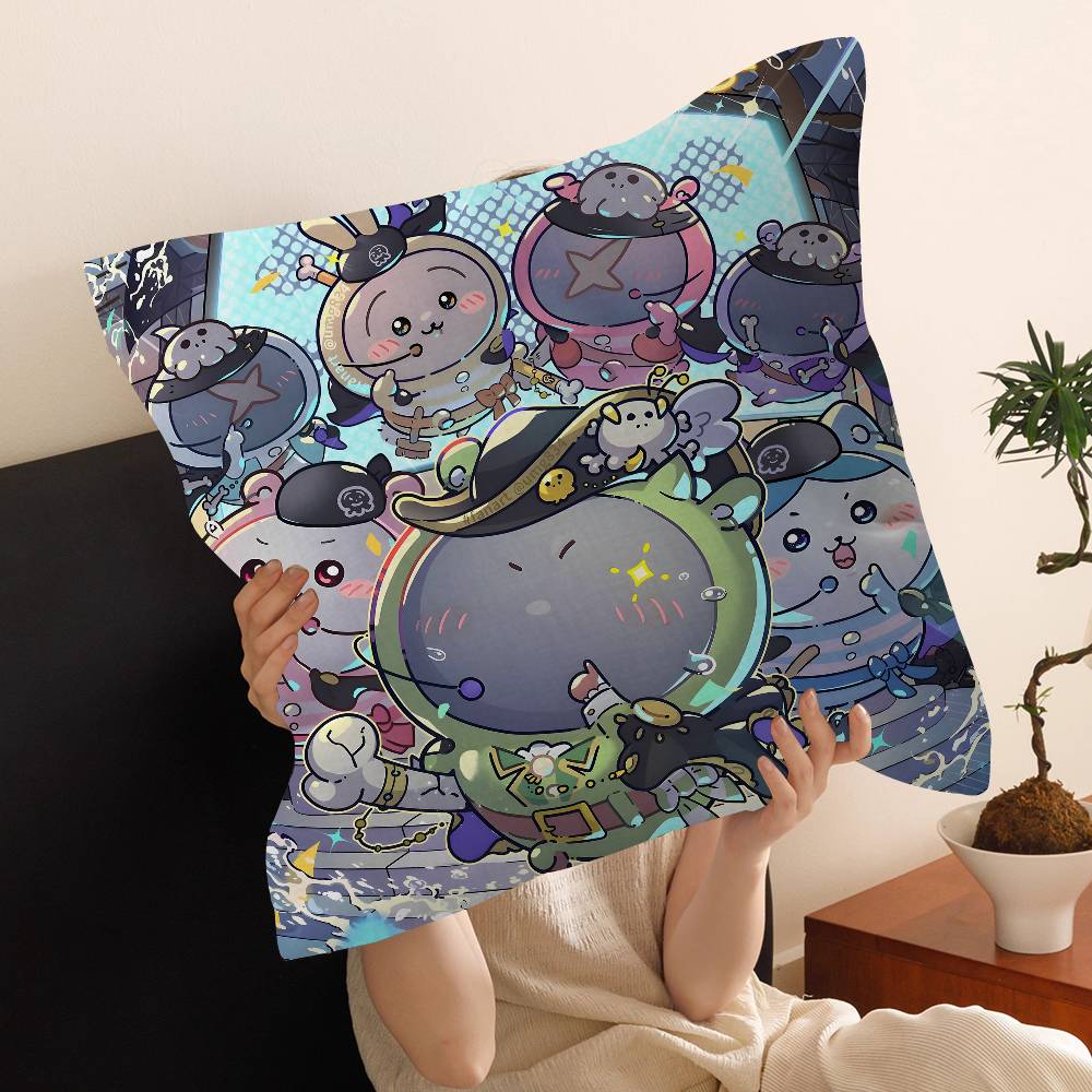 Cartoon Cute Amine Chiikawas Pillow Cushion Cover Pillowcase Living Room Sofa Home Decor