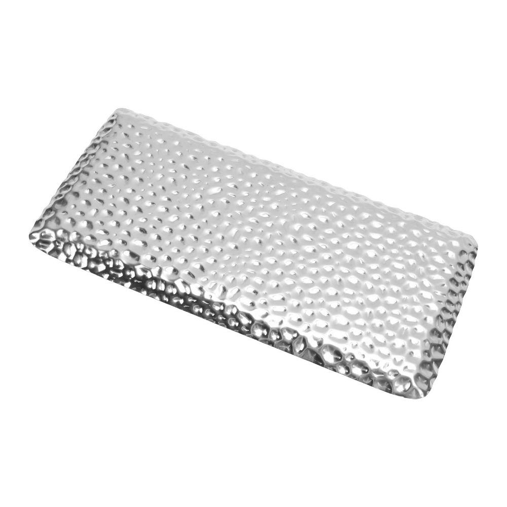 Rustless Steel Fruit Tray Silver and Golden Storage Tray Space-saving Hammered Tray Tea Serving
