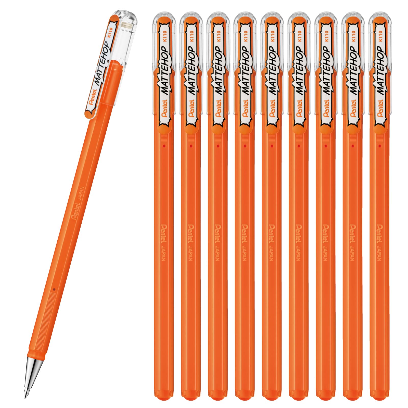 

Pentel Color Ballpoint Pen Matte Hop Orange 10pcs K110-VF оранжевый