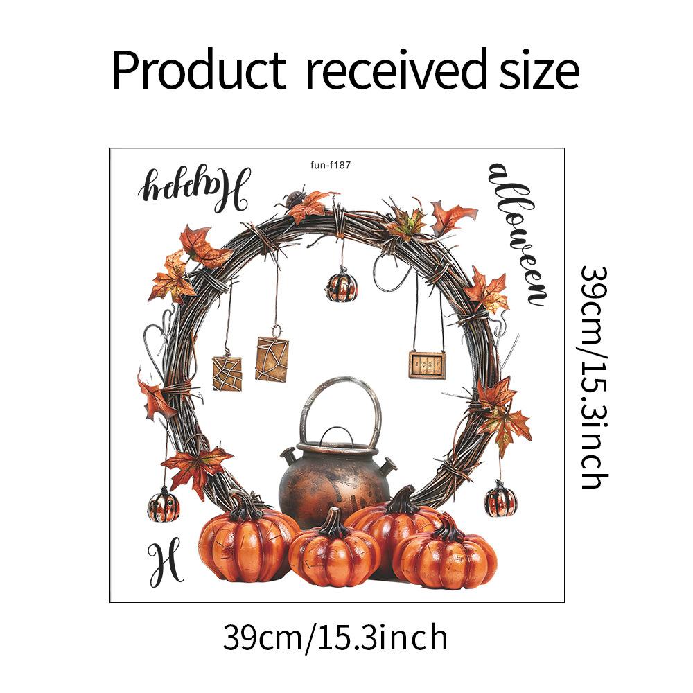 Pumpkin Wreath Living Room Porch Home Beautification Decorative Wall Stickers