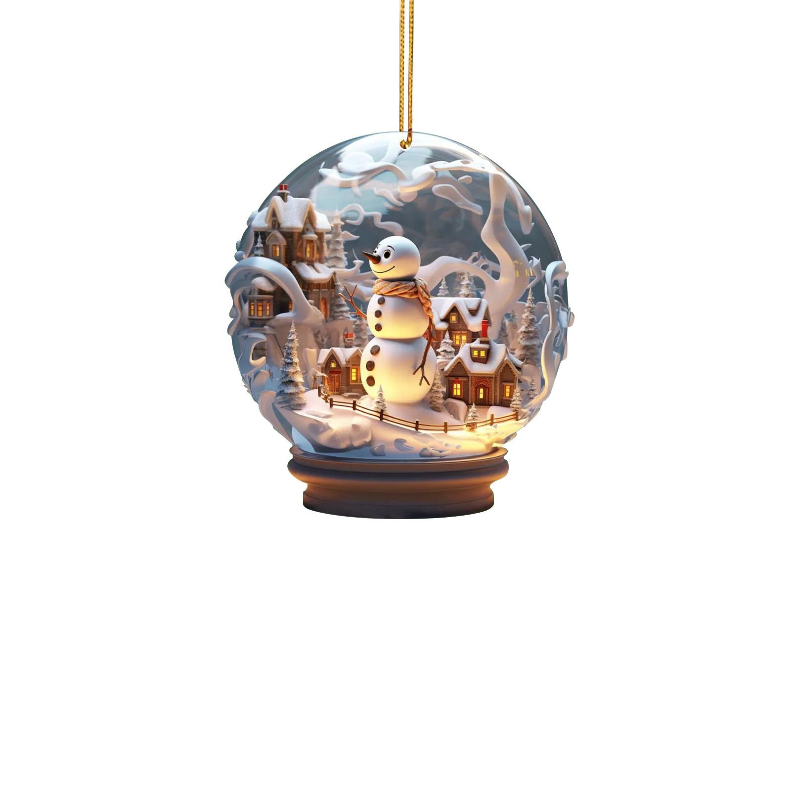 

Рождественские украшения Рождественский снеговик Акриловые украшения Уникальное украшение в виде снежинки Изысканный кулон в виде шара One Size