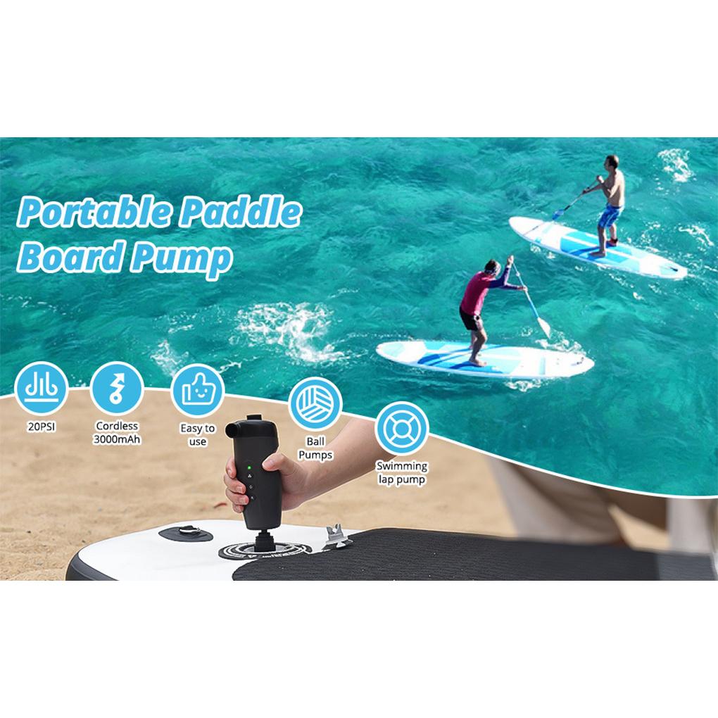 Black Portable And Efficient Electric Air Pump For Paddle Board With 2-in-1 Inflating And Deflating Paddle Board Pump