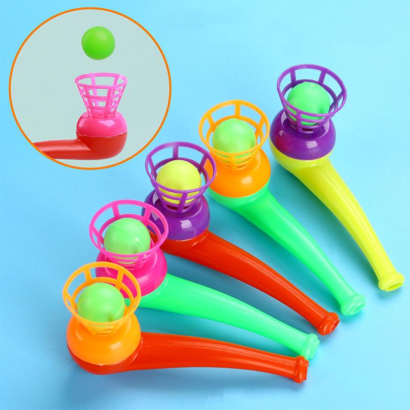 20PCS Suspended Blow Pipe Blow Ball Rod Game Balance Training Floating Blowing Ball Magic Dangling Family Toy Kids Children