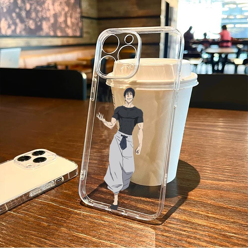J-Jujutsu K-Kaisen T-Toji F-Fushiguro Phone Case For iPhone17,16,15,14,13,12,11 Plus,Pro Max Soft Transparent Cover