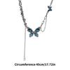 Edgy Blue Butterfly Layering Chain Necklace Artisanal Crafted Punk Accessory Daily Wear Special Occasions
