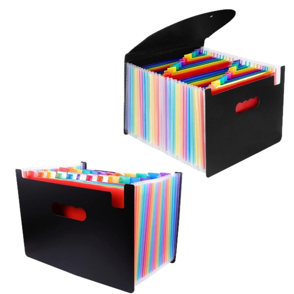 13/25 Pockets Accordion File Folder A4 Multi-Layer File Bag Portable Expanding File Box Student