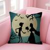 Cartoon CCorpse Bride Cushion Cover Natural Linen Pillow Case DoubleSided Print Decorative Sofa Pillowcase Home Decor Gift