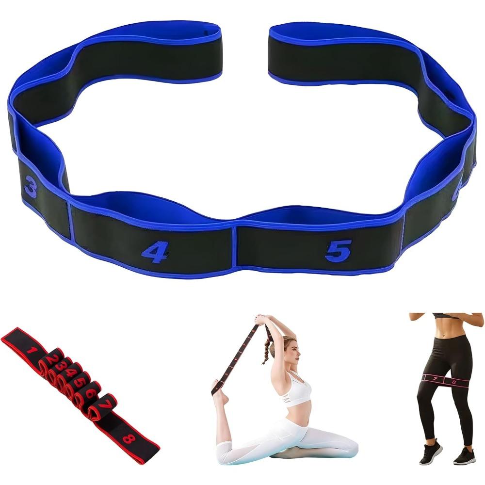 Fitness resistance band, suitable for stretching and yoga, elastic resistance band, pull rope, 8-section Pilates stretching band
