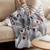 Manta navideña para sofá cama, diseño de pingüino con gorro navideño, suave, acogedora y ligera, de franela polar.