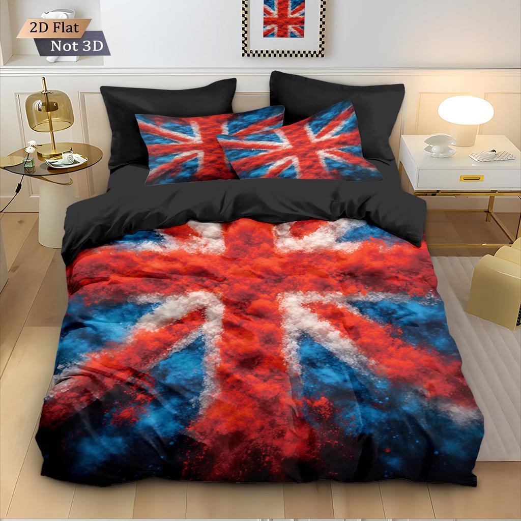 National Flag Pattern 3D Digital Printing Bed Three-Piece Set Quilt Cover Pillowcase Bedding Home Textile Can Be