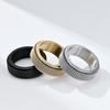 Simple 8mm Stainless Steel Spinner Anxiety Rings for Women Men Rotatable Mesh Chain Spinner Rings Anti Stress Weddding Jewelry