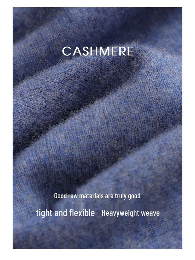 Men's V-Neck Loose Cashmere Knit Sweater - Autumn/Winter Base Layer