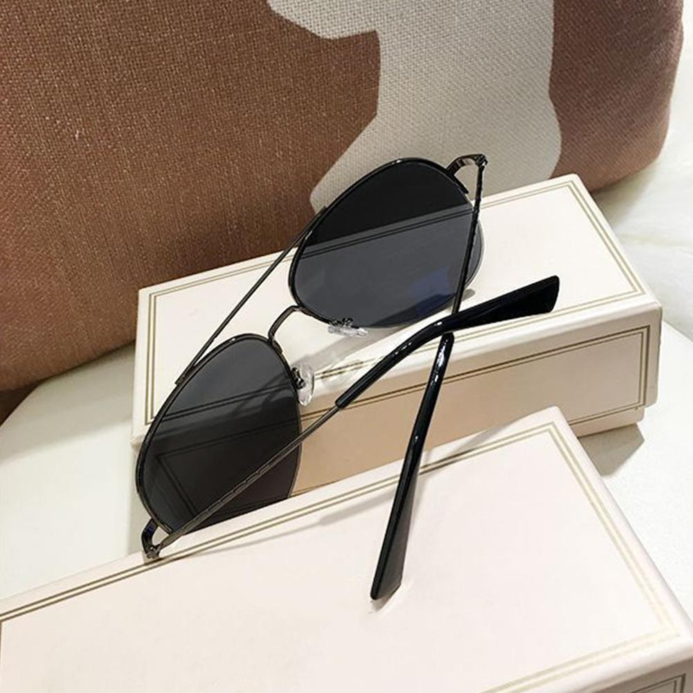 Men's Gradient Color Aviator Sunglasses Metal Semi-Rimless Frame Retro Aviator Sunglasses with UV400 Lenses for Driving Outdoor