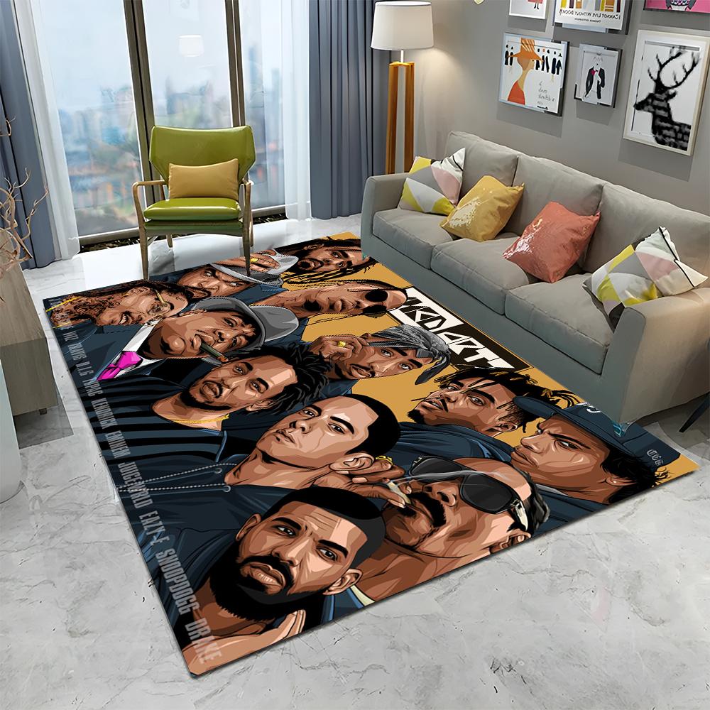 Legendární Hvězda Hip Hopový Rapper Umělecký Koberec Kobereček pro Domov Obývací Pokoj Ložnice Pohovka Dekorace Předložka, Dětský Hrací Koberec Protiskluzová Podložka na Podlahu