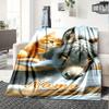 Cute Cat With Roses Home Customization Blankets Soft Cozy Lightweight Allseason Multipurpose Blanket For Picnics Sofas Offices Beds Living Rooms