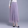2026 Spring High Waist Pleated Mesh Skirt, Double-Sided Wear, Large Hem, Slimming Commuter Style.