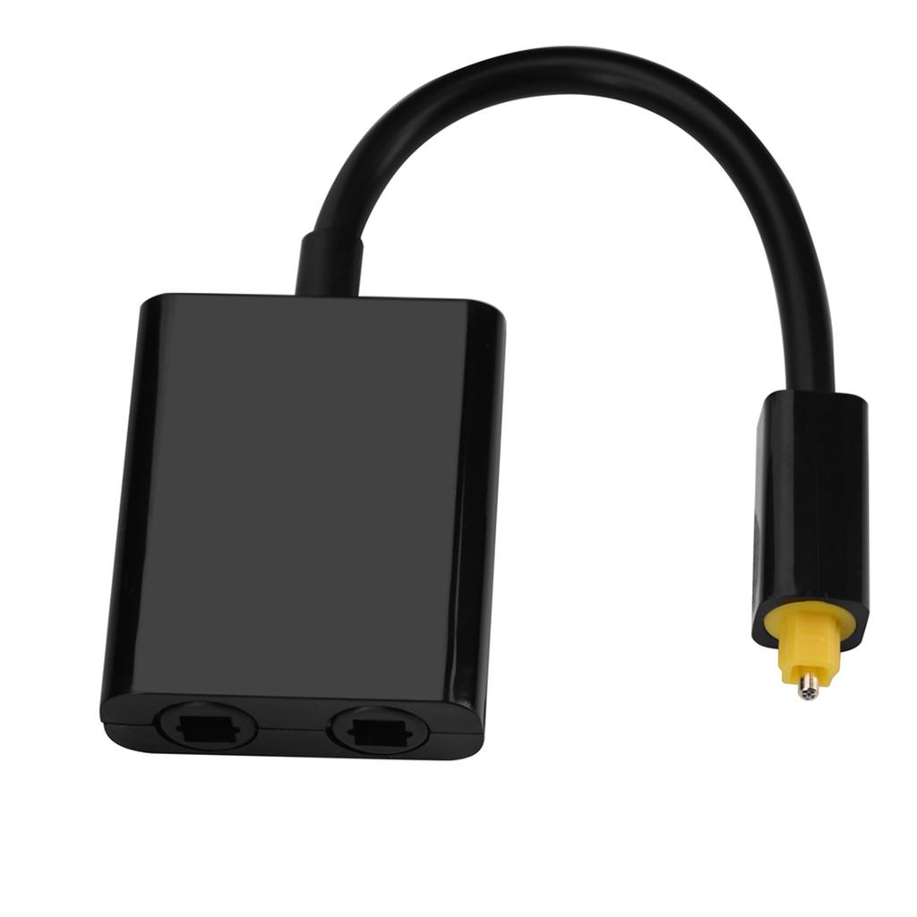 Dual Port Toslink Digital Optical Audio Splitter Adapter Audio Cable 1 in 2 Out Black