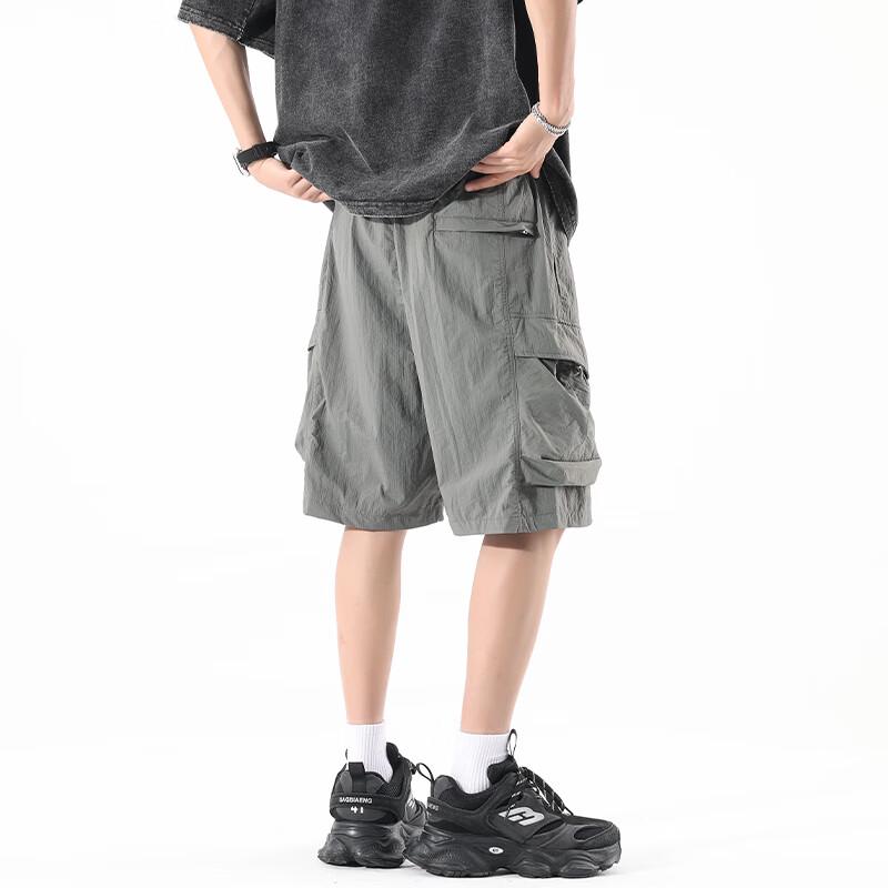 Men's Ice Silk Multi-Pocket Outdoor Casual Shorts