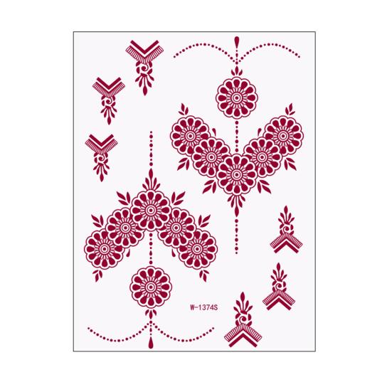 Yousheng Temporary Tattoo Sticker, Flower Lace Lotus Pattern Fake Tattoos for Women Men, Waterproof DIY Face Arm Leg Body Art Decoration