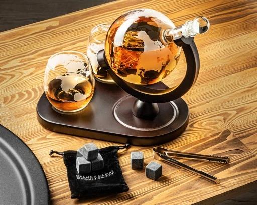 Zestaw Do Whisky Globus Z Grawerem Prezent Dla Taty Faceta 18-99 Urodziny