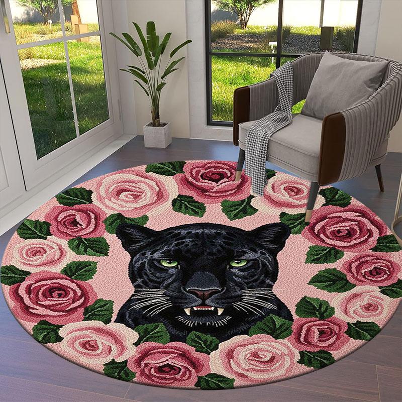 Feltanimals Round Area Rug,Carpet Rug for Living Room Bedroom Sofa Playroom Decor,Non-slip Floor Mat