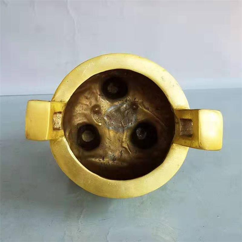 Brass Nine-Claw Qinglong Incense Burner Three-Legged Pattern Dragon Round Tripod Craft Ornament