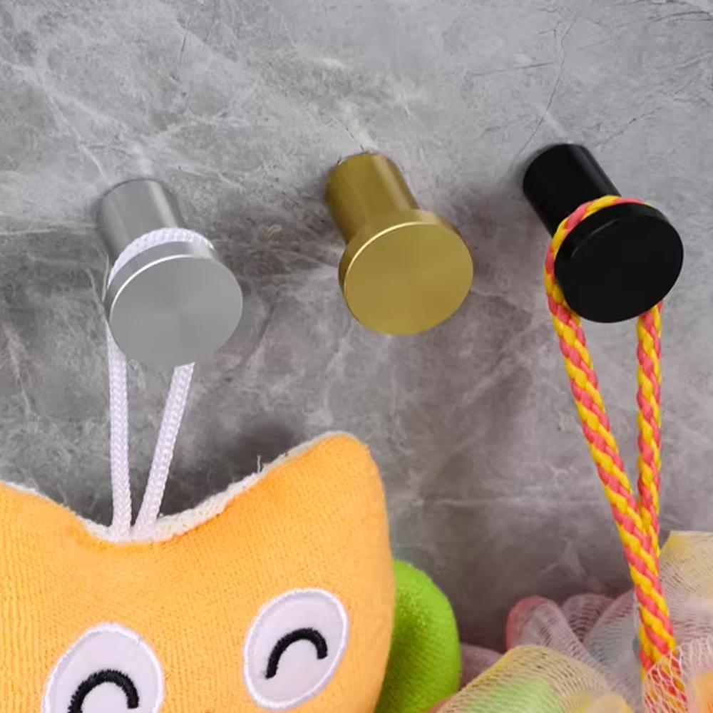 Cylindrical Coat Hook with Screw Wall Rack Hook Hanger for Towel Key Bag Robe Bathroom Hardware Hanging Clothes Single Hook